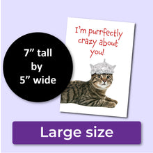 Load image into Gallery viewer, I'm Purrfectly Crazy About You! - Funny Cat Valentine's Day Card