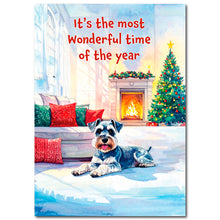 Load image into Gallery viewer, ✨FUNDRAISER!✨ It’s the Most Wonderful Time of the Year Christmas Card for Schnauzer Love Rescue, Inc. *** ON BACKORDER *** Ships in approximately 10 days ***