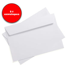 Load image into Gallery viewer, Set of 21 crisp white envelopes, perfectly sized for 4&quot; x 6&quot; cards, with one extra included for added convenience.
