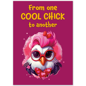 From One Cool Chick to Another Chicken Birthday Card