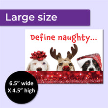 Load image into Gallery viewer, Cute Define Naughty Dog Christmas Postcards - Set of 50
