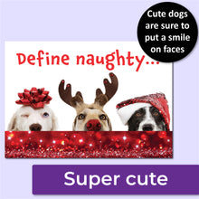 Load image into Gallery viewer, Cute Define Naughty Dog Christmas Postcards - Set of 50
