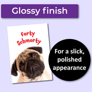 Forty Schmorty 40th Birthday Card for Men or Women