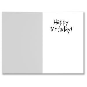 Open "Happy Birthday!" message inside of the birthday card with a lots of writable space for a personal message.