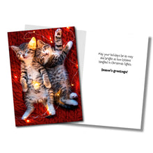 Load image into Gallery viewer, ✨FUNDRAISER!✨ Kittens in Lights Christmas Card for Pup &amp; Cat Co.
