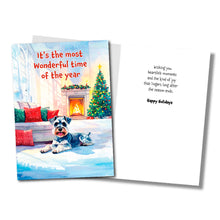 Load image into Gallery viewer, ✨FUNDRAISER!✨ It’s the Most Wonderful Time of the Year Christmas Card for Schnauzer Love Rescue, Inc. *** ON BACKORDER *** Ships in approximately 10 days ***
