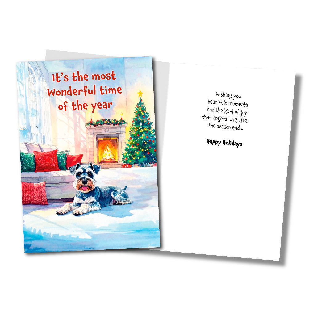 ✨FUNDRAISER!✨ It’s the Most Wonderful Time of the Year Christmas Card for Schnauzer Love Rescue, Inc. *** ON BACKORDER *** Ships in approximately 10 days ***
